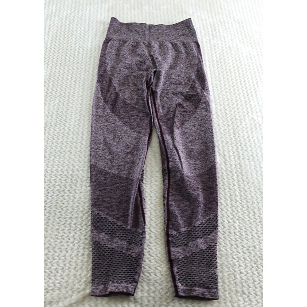 PINK Victoria's Secret Seamless Leggings Size Small Purple Mesh Gym Workout Yoga